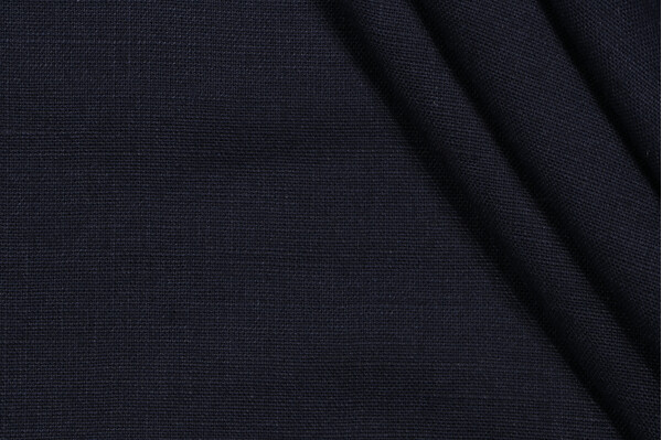 Sample of Lino Textiles Grace-Tumble Woven Drapery Fabric in Navy 