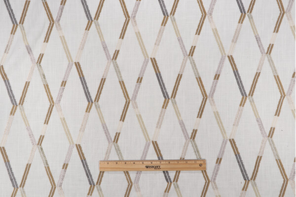 Sample of Richloom Trelise Embroidered Drapery Fabric in Glacier 