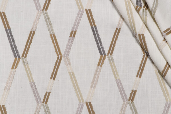 Sample of Richloom Trelise Embroidered Drapery Fabric in Glacier 