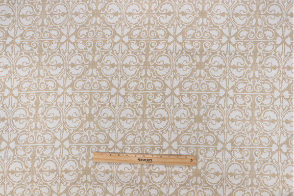 P Kaufmann Printed Backed Linen Drapery Fabric in Natural