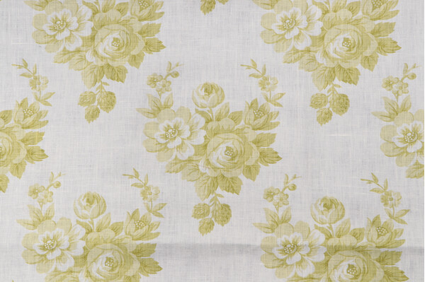 Scalamandre Printed Linen Drapery Fabric in Lime