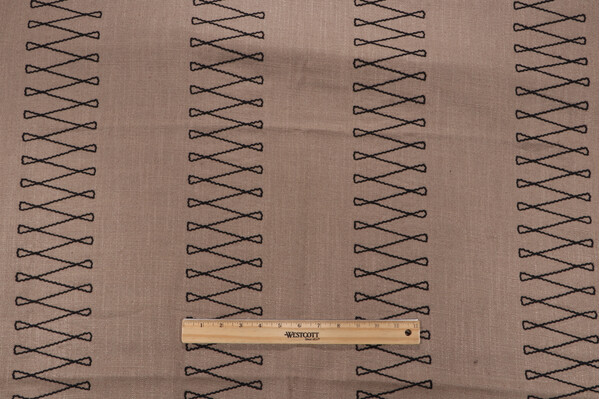 Scalamandre Cuba Libre Embroidered Drapery Fabric in Portobello