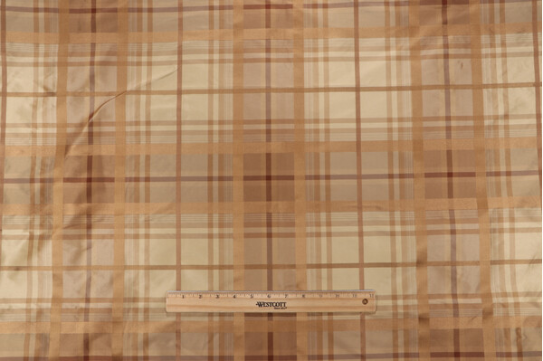 Scalamandre Joelle Plaid Silk Decorator Fabric in Desert Mist
