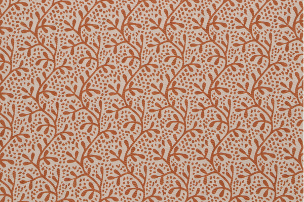 1 Yard Fonthill Coral Printed Drapery Fabric in Brown