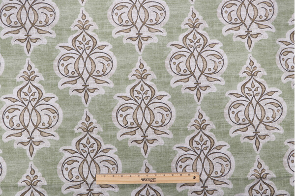 Click for 1.38 Yards Magnolia Home Jenna Printed Cotton Drapery Fabric in Pear Magnolia Home Jenna Printed Cotton Drapery Fabric in Pear
