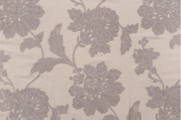 Valiant Fabrics Arras Embroidered Drapery Fabric in Driftwood 