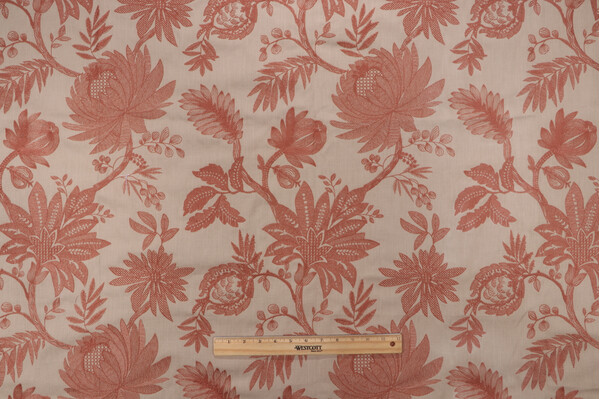 Valiant Fabrics Brookhaven Embroidered Drapery Fabric in Rust 