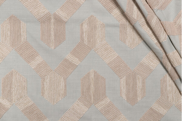 Sample of Valiant Fabrics Lexia Embroidered Drapery Fabric in Sky 