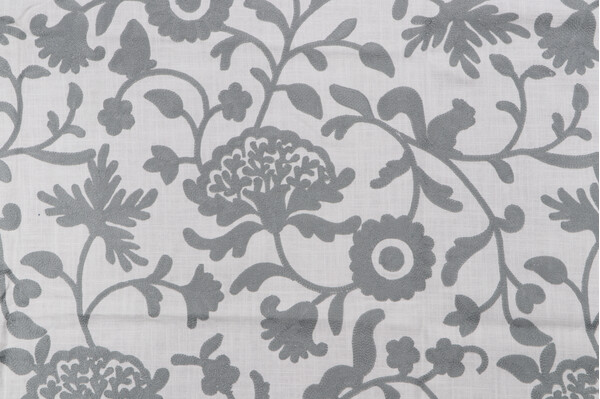 Sample of Valiant Fabrics Raylin Embroidered Drapery Fabric in Cadet 