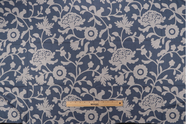 Valiant Fabrics Raylin Embroidered Drapery Fabric in Regal 