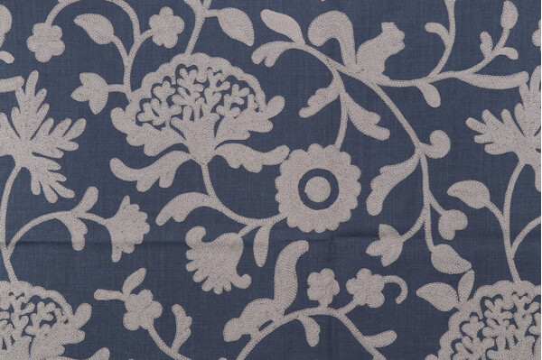 Valiant Fabrics Raylin Embroidered Drapery Fabric in Regal 