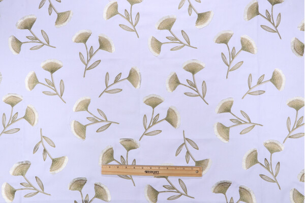 Sample of Valiant Fabrics Kylie Embroidered Drapery Fabric in Powder 