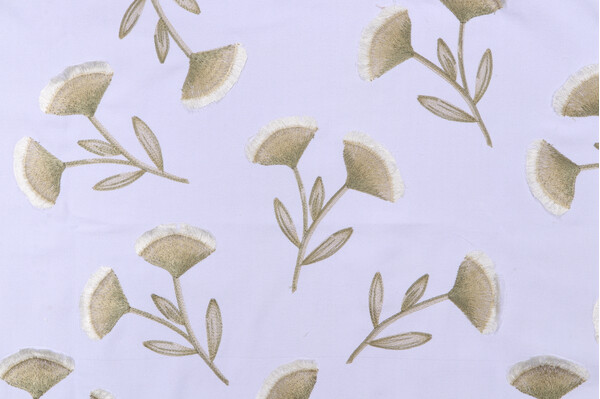 Sample of Valiant Fabrics Kylie Embroidered Drapery Fabric in Powder 