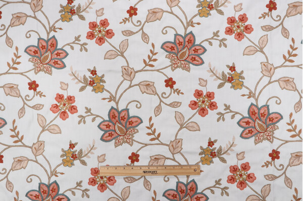 Valiant Fabrics Fairbrook Embroidered Drapery Fabric in Imperial 