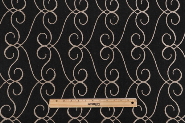 Scalamandre Ayesha Woven Chenille Upholstery Fabric in Onyx