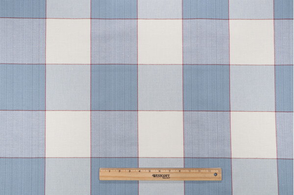 Check Woven Decorator Fabric in Patriotic