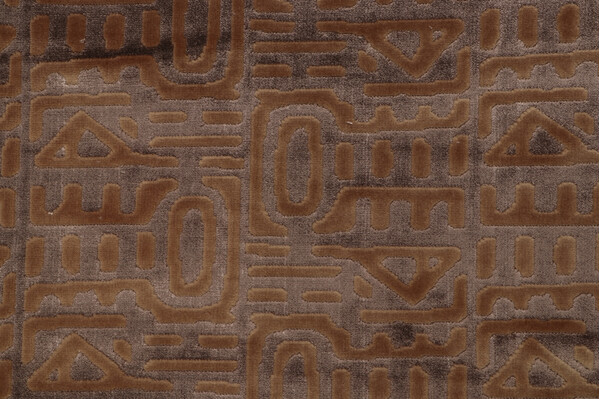 Hieroglyph Velvet Upholstery Fabric in Smoke