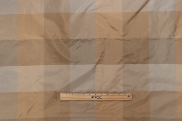 Grey Watkins Mumbai Check Silk Decorator Fabric in Sage