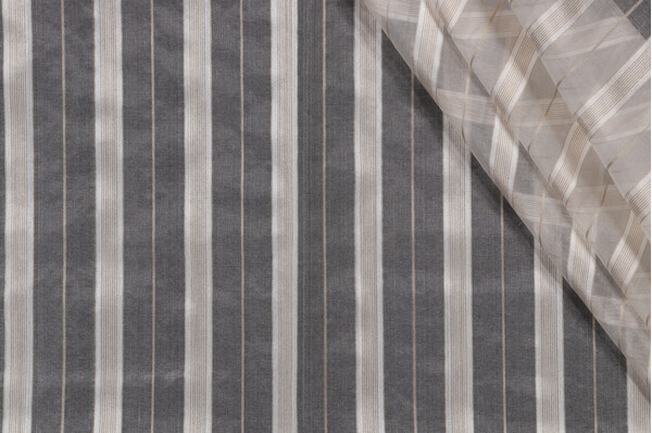 1 Yard Fonthill Crawford Stripe Sheer Drapery Fabric in Natural