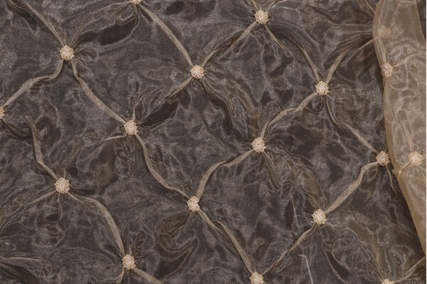 1 Yard Scalamandre Marlene Embroidered Silk Drapery Fabric in Champagne