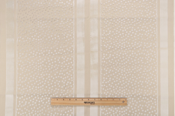 Fonthill Dotty Stripe Velvet Upholstery Fabric in Parchment