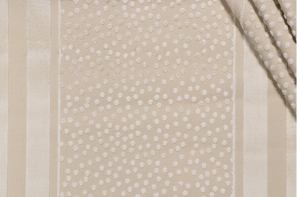 Fonthill Dotty Stripe Velvet Upholstery Fabric in Parchment