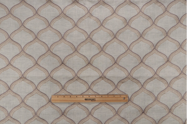 Grey Watkins Pichola Embroidered Drapery Fabric in Grey