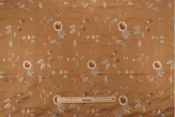 Scalamandre Benares Embroidered Drapery Fabric in Desert Mist