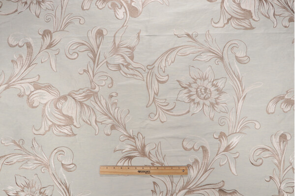 Scalamandre Girasole Embroidered Silk Decorator Fabric in Ivory