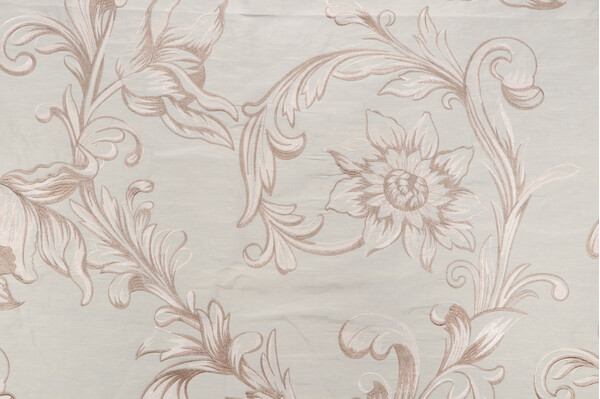 Scalamandre Girasole Embroidered Silk Decorator Fabric in Ivory