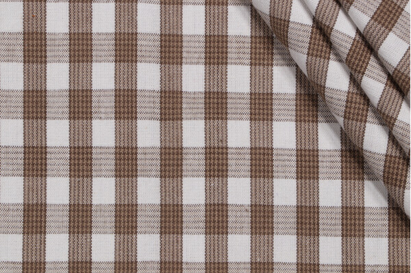 Grey Watkins Chatham Check Woven Upholstery Fabric in Taupe/Off-White