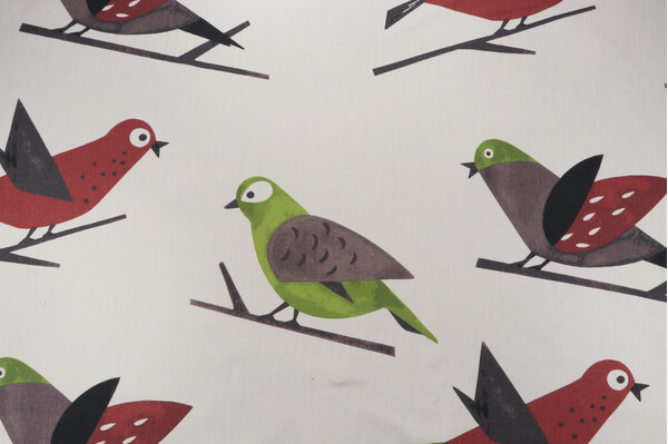 Hamilton Singer Printed Cotton Drapery Fabric in Mulberry 