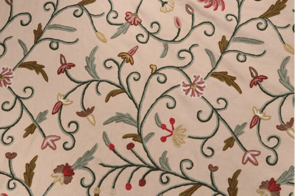 Click for Scalamandre Floral Crewel Embroidered Drapery Fabric in Garden  Scalamandre Floral Crewel Embroidered Drapery Fabric in Garden