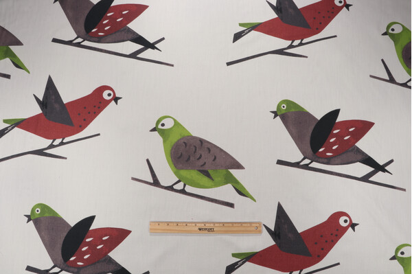 Hamilton Singer Printed Cotton Drapery Fabric in Mulberry 