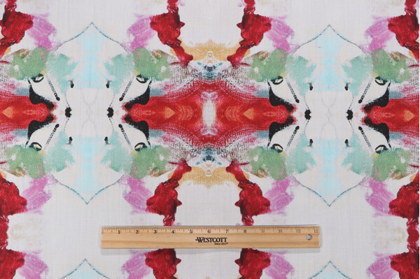 Hamilton Greta Printed Cotton Drapery Fabric in Raspberry