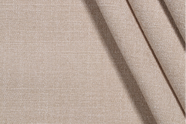 Sample of Crypton Raylene High Performance Woven Chenille Upholstery Fabric in Cream 