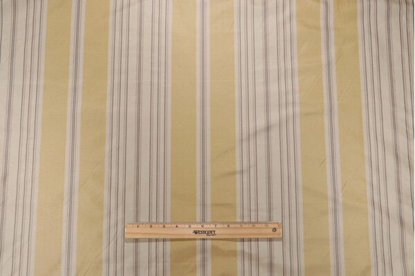 Scalamandre Nicolet II Silk Decorator Fabric in Pale Yellow 