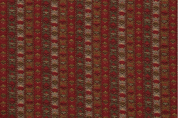 Scalamandre Kingston Stripe Woven Chenille Upholstery Fabric in Brick/Beige/Green 
