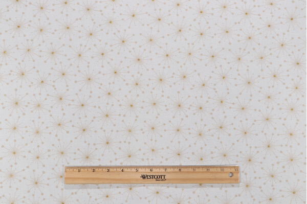 Sandberg Sally Printed Cotton Drapery Fabric in Cream/Beige/Gold