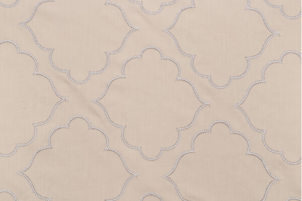 Elegance Embroidered Decorator Fabric in Ivory
