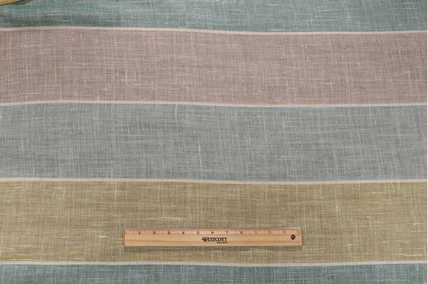 Scalamandre Cabana Stripe Sheer Drapery Fabric in Sea Foam
