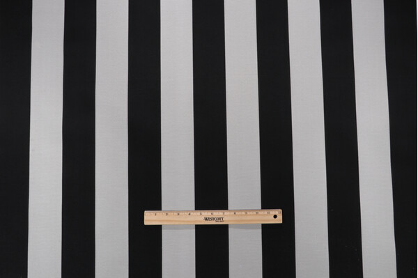 Premier Prints Vertical Printed Polyester Outdoor Fabric in Black/Beechwood