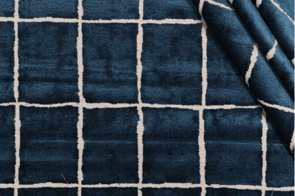 P Kaufmann Avenue Velvet Upholstery Fabric in Aegean