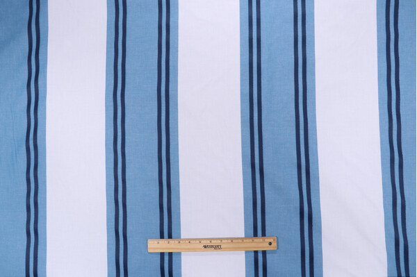 Ralph Lauren Garland Stripe Woven Upholstery Fabric in Royal Blue