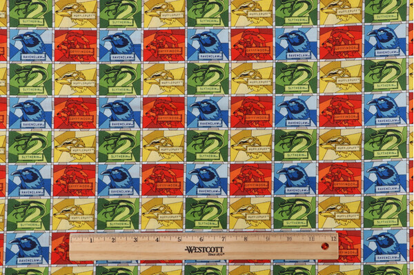 Harry Potter Licensed Stained Blocks Printed Cotton Craft Fabric