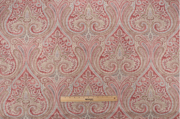 Waverly Quiet Place Printed Cotton Blend Drapery Fabric in Rouge