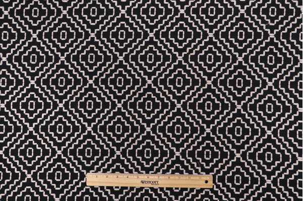 Valiant Fabrics Cascade Embroidered Drapery Fabric in Black