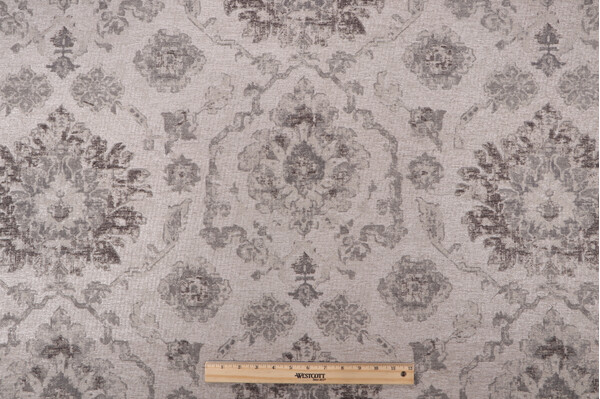Mill Creek Divertimento Woven Chenille Damask Upholstery Fabric in Stone