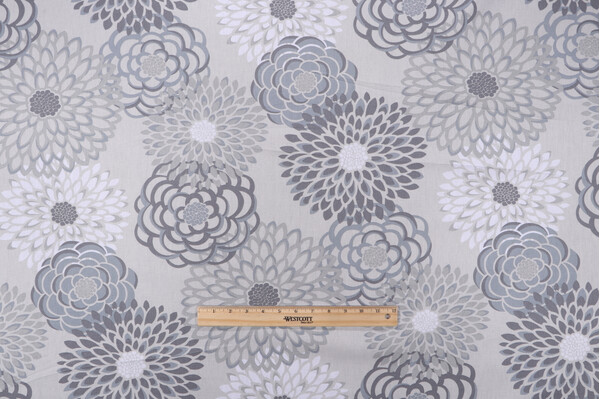 Magnolia Home Lancaster Printed Cotton Drapery Fabric in Mist