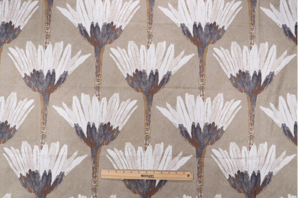 Mill Creek Spring Is Coming-Petro Printed Cotton Drapery Fabric in Dune